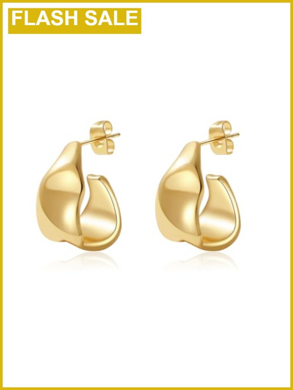 18k Gold Plated Chunky Knot Drop Dangle Earrings Women Statement